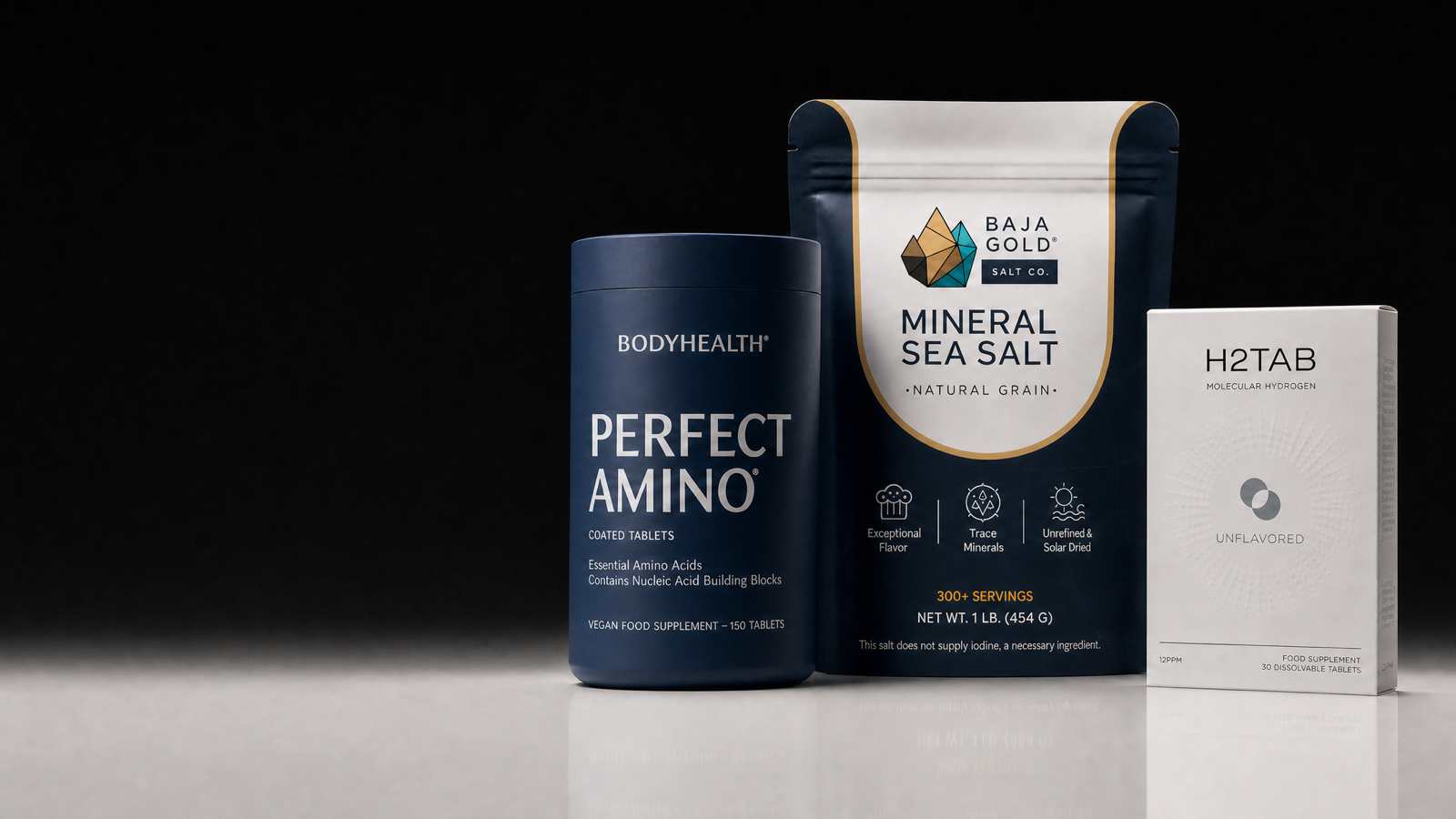 The Gary Brecka Morning Stack — PerfectAmino, Baja Gold Sea Salt and H2Tab